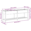 vidaXL Kerti cserép polcokkal Bézs 203.5 x 53 x 76.5 cm Tömör fenyőfa