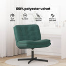 vidaXL Forgatható Pihenőszék Sötétzöld 63 x 75 x 76 cm Bársony