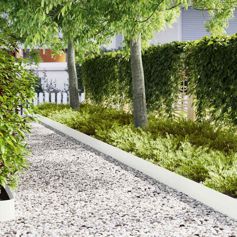 vidaXL Gyepszegélyek 50 pcs Fehér 100 x 0.5 x 20 cm Acél