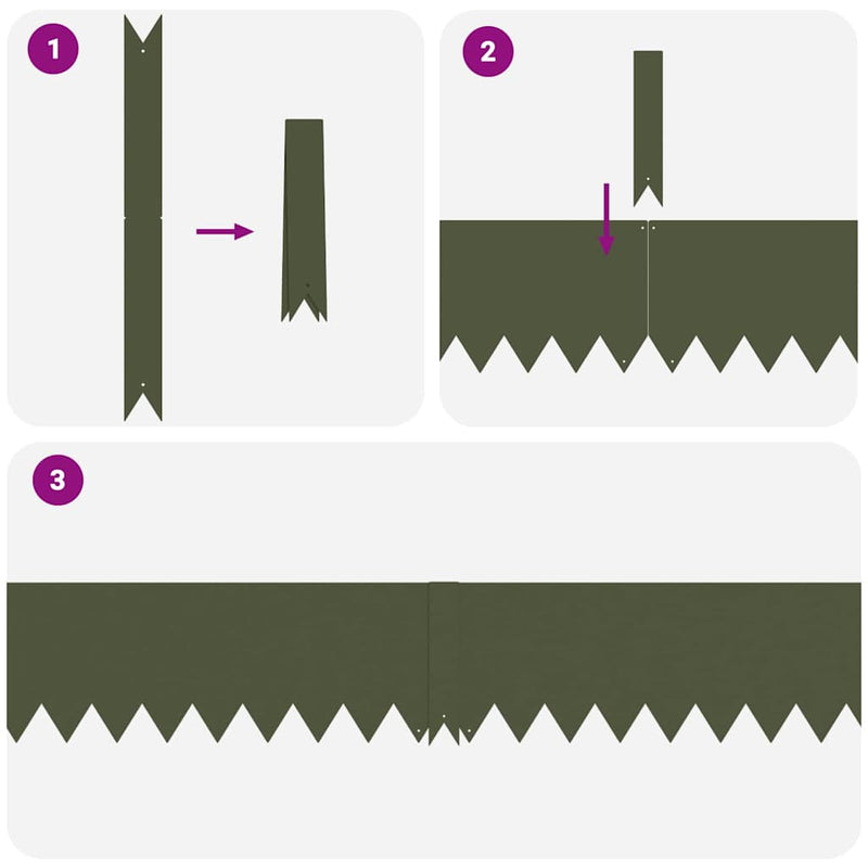 vidaXL Fűszegélyezés 50 pcs Olajzöld 100 x 0.05 x 20 cm