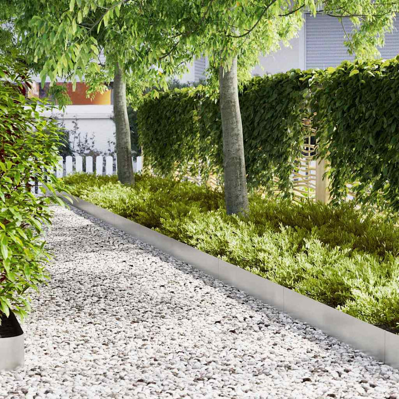 vidaXL Fűszegélyezés 50 pcs Ezüst 100 x 0.05 x 20 cm Rozsdamentes acél