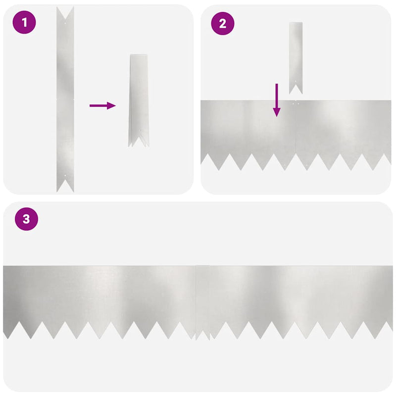vidaXL Fűszegélyezés 50 pcs Ezüst 100 x 0.05 x 20 cm Rozsdamentes acél