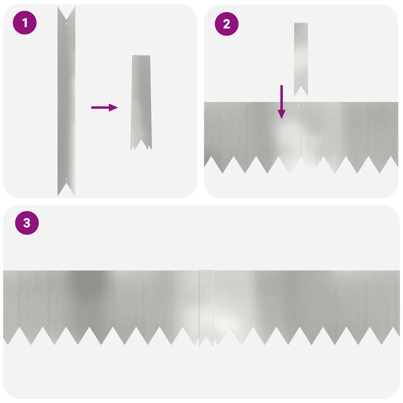 vidaXL Fűszegélyezés 50 pcs Ezüst 100 x 0.05 x 20 cm Horganyzott acél