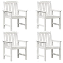 vidaXL Kerti Szék 4 pcs Fehér 65.5 x 59 x 88 cm Polietilén