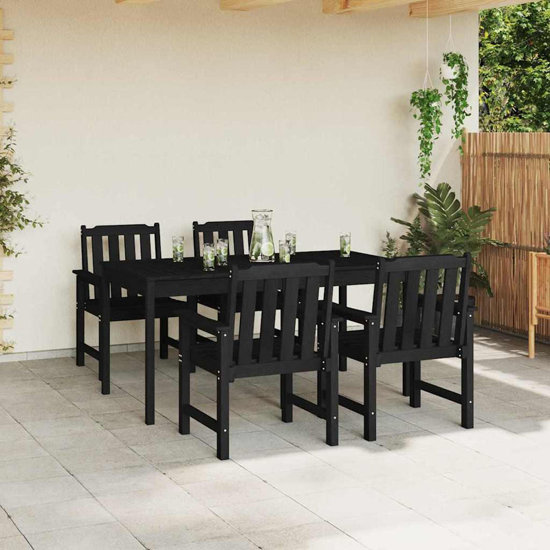 vidaXL Kerti étkezőszék 4 pcs Fekete 65.5 x 55.5 x 88cm Műanyag