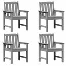 vidaXL Kerti Szék 4 pcs Világosszürke 65.5 x 59 x 88 cm Polietilén