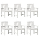 vidaXL Kerti Szék 6 pcs Fehér 65.5 x 59 x 88 cm Polietilén