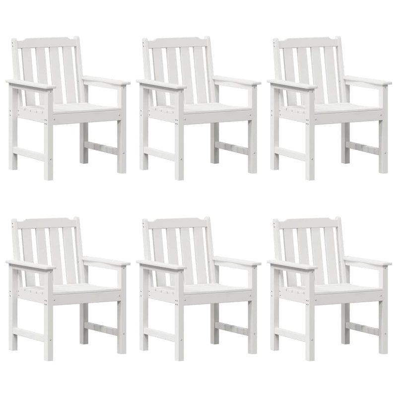 vidaXL Kerti étkezőszék 6 pcs Fehér 65.5 x 55.5 x 88cm Műanyag