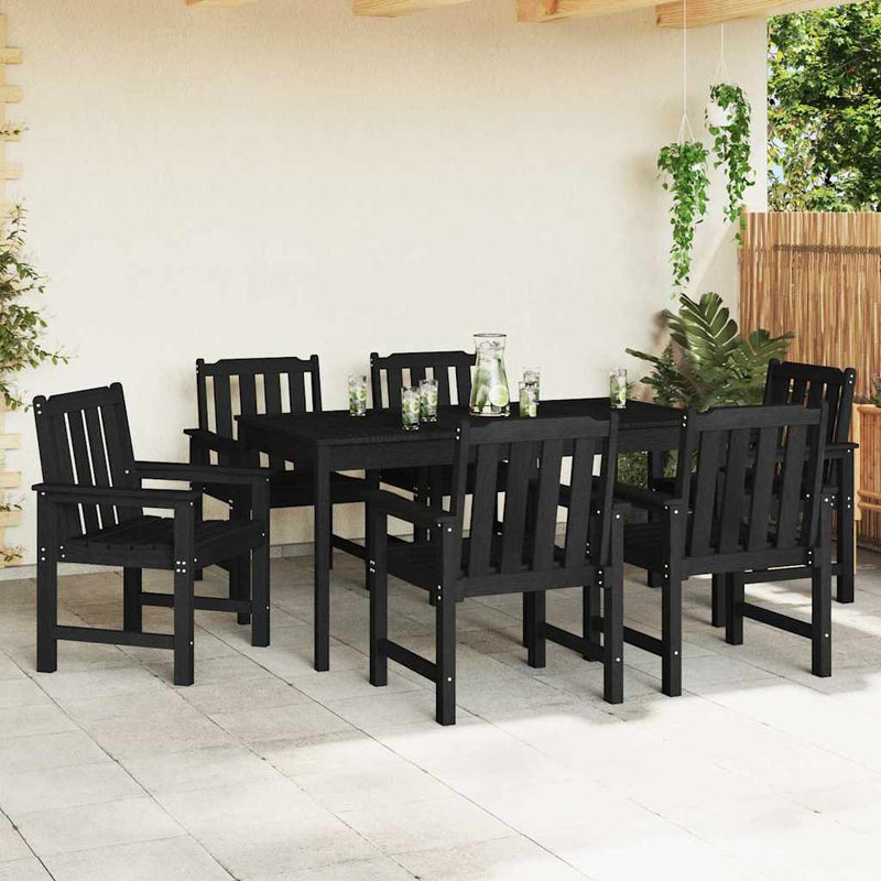 vidaXL Kerti étkezőszék 6 pcs Fekete 65.5 x 55.5 x 88cm Műanyag