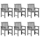 vidaXL Kerti Szék 6 pcs Világosszürke 65.5 x 59 x 88 cm Polietilén