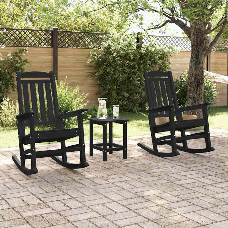vidaXL Kerti hintaszék 2 pcs Fekete 70 x 92 x 108cm Műanyag