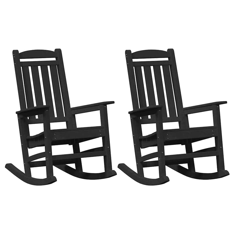 vidaXL Kerti hintaszék 2 pcs Fekete 70 x 92 x 108cm Műanyag