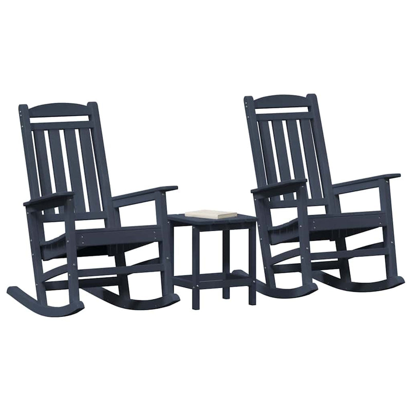 vidaXL Kerti hintaszék 3 pcs Tengerészkék 38 x 38 x 46cm Műanyag