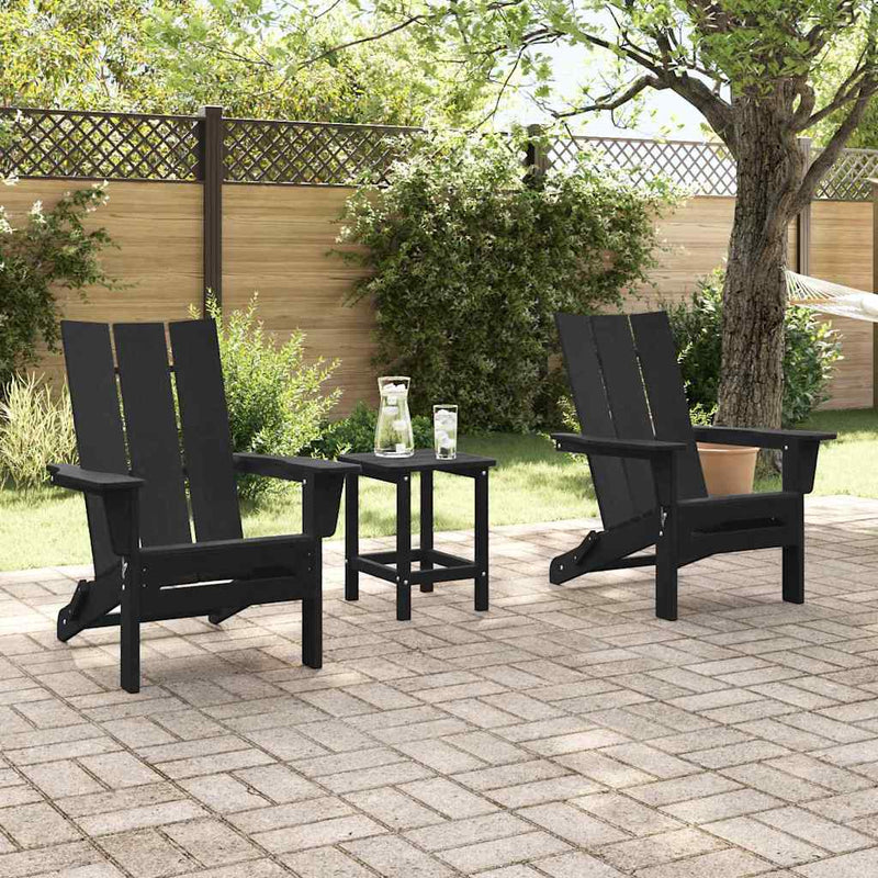 vidaXL Kerti pihenő bútor 2 pcs Fekete 74.5 x 80.5 x 90cm Műanyag