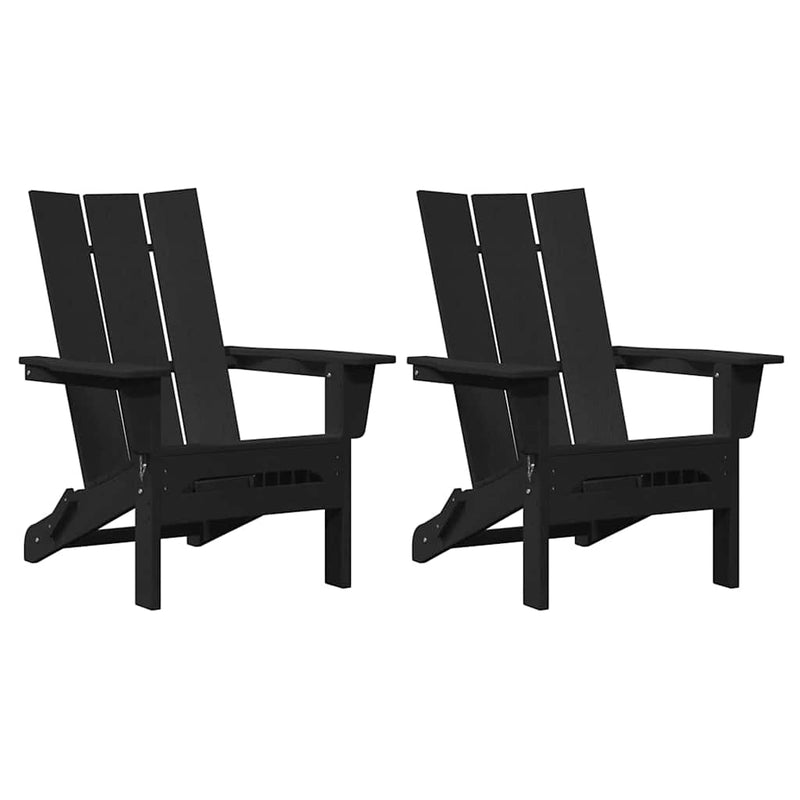 vidaXL Kerti pihenő bútor 2 pcs Fekete 74.5 x 80.5 x 90cm Műanyag