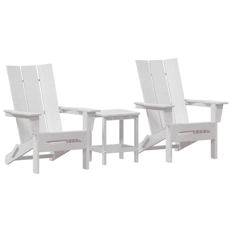 vidaXL Kerti pihenő bútor 3 pcs Fehér 38 x 38 x 46cm Műanyag