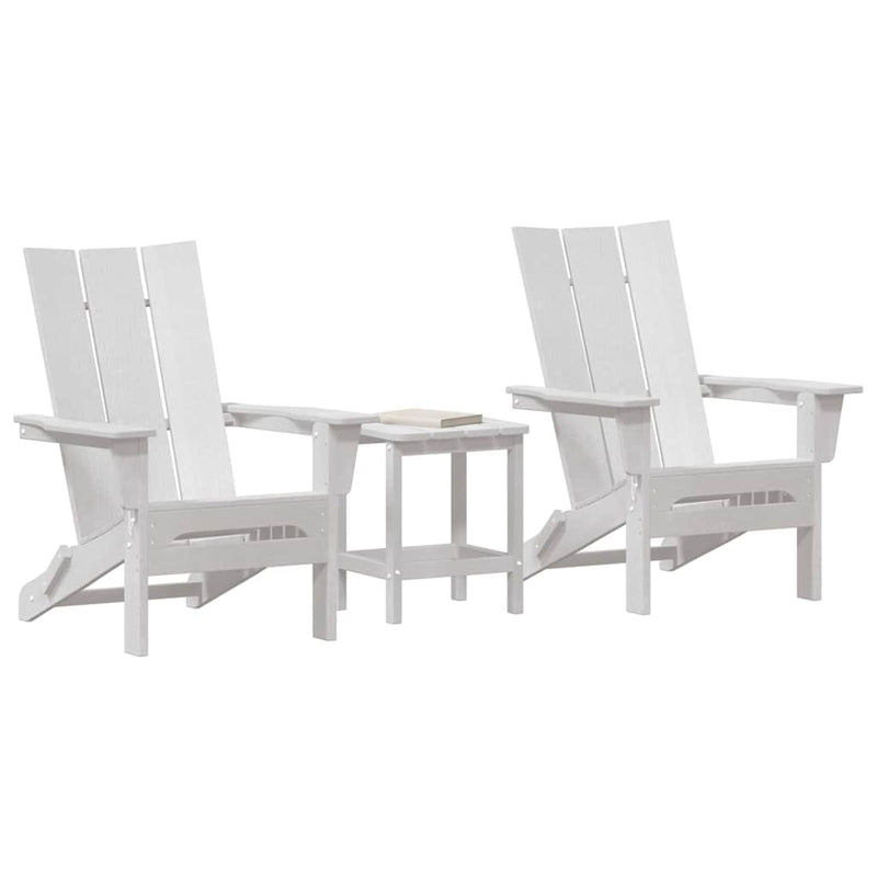 vidaXL Kerti pihenő bútor 3 pcs Fehér 38 x 38 x 46cm Műanyag