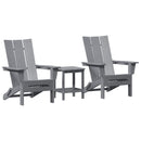vidaXL Kerti Szék 3 pcs Világosszürke 80.5 x 74.5 x 92 cm Polietilén