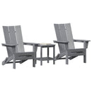vidaXL Kerti Szék 3 pcs Világosszürke 80.5 x 74.5 x 92 cm Polietilén