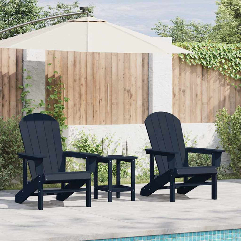 vidaXL Kerti pihenő bútor 2 pcs Tengerészkék 74 x 82 x 90cm Polietilén