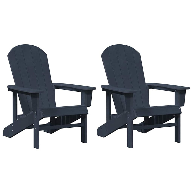 vidaXL Kerti pihenő bútor 2 pcs Tengerészkék 74 x 82 x 90cm Polietilén