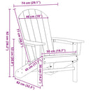 vidaXL Kerti Szék 2 pcs Fekete 82 x 74 x 92 cm Polietilén