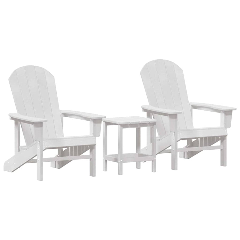 vidaXL Kerti pihenő bútor 3 pcs Fehér 38 x 38 x 46cm Polietilén