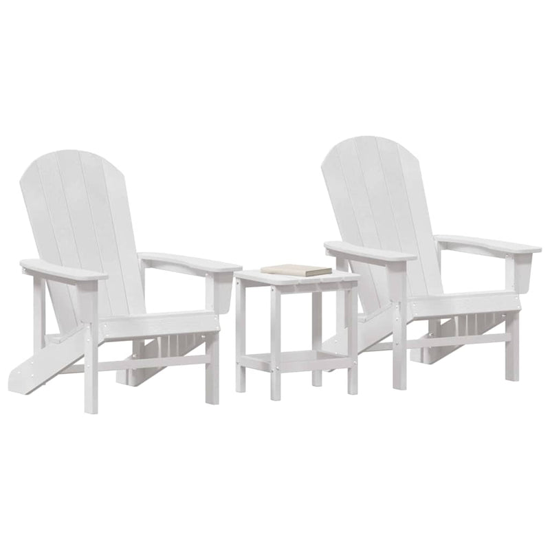 vidaXL Kerti pihenő bútor 3 pcs Fehér 38 x 38 x 46cm Polietilén