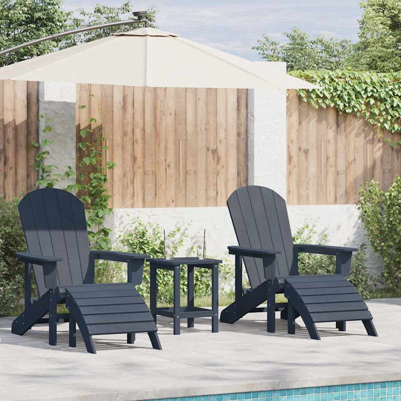 vidaXL Kerti pihenő bútor 2 pcs Tengerészkék 74 x 82 x 90cm Műanyag