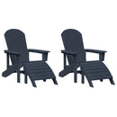 vidaXL Kerti Szék 2 pcs Tengerészkék 83 x 74 x 92 cm Polietilén