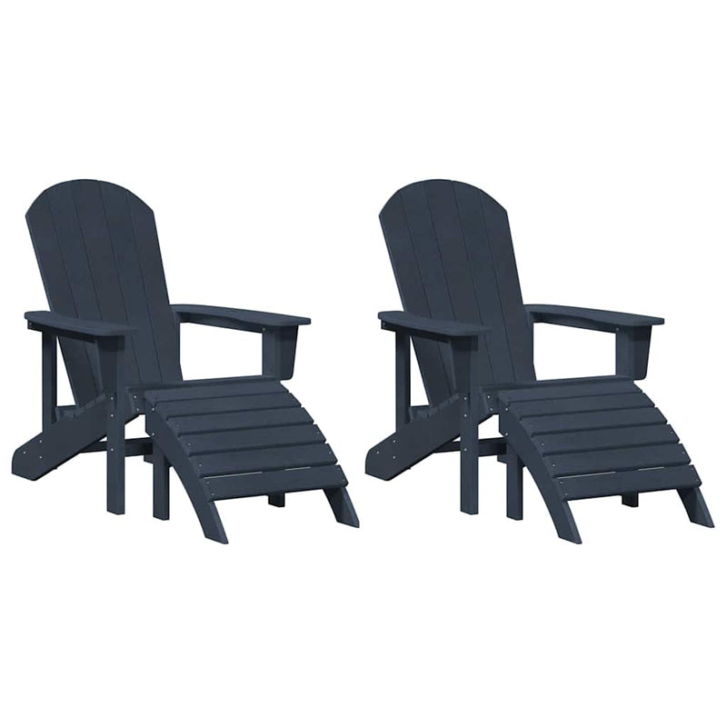 vidaXL Kerti pihenő bútor 2 pcs Tengerészkék 74 x 82 x 90cm Műanyag