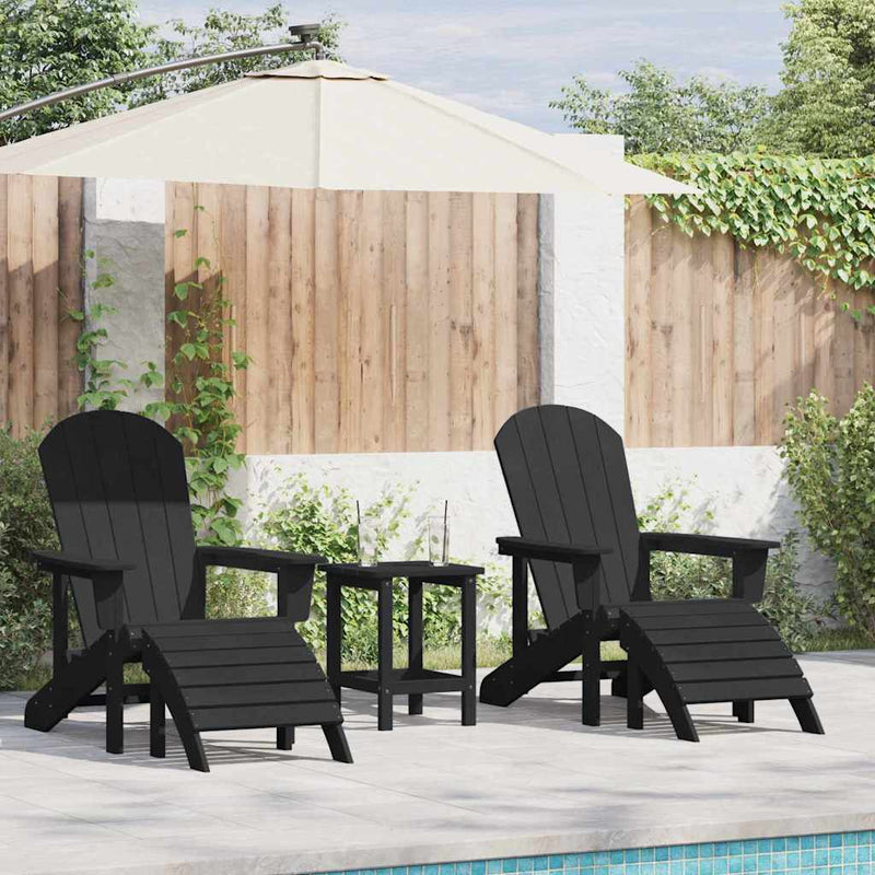 vidaXL Kerti pihenő bútor 2 pcs Fekete 74 x 82 x 90cm Műanyag