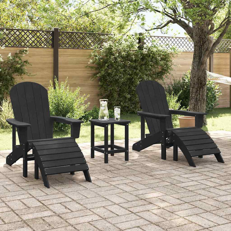vidaXL Kerti pihenő bútor 2 pcs Fekete 74 x 82 x 90cm Műanyag