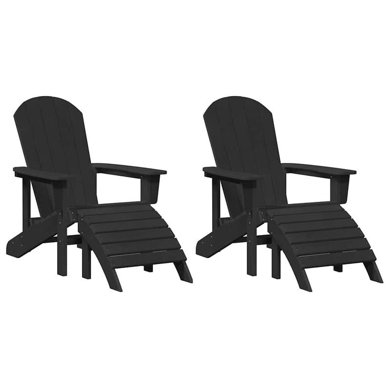 vidaXL Kerti pihenő bútor 2 pcs Fekete 74 x 82 x 90cm Műanyag