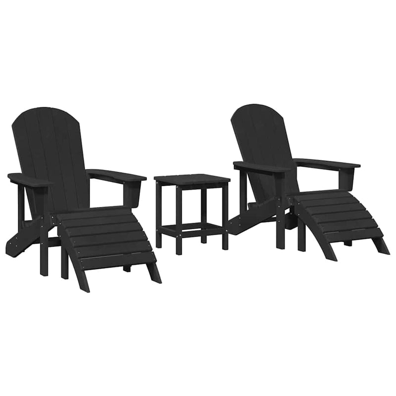 vidaXL Kerti pihenő bútor 3 pcs Fekete 38 x 38 x 46cm Műanyag