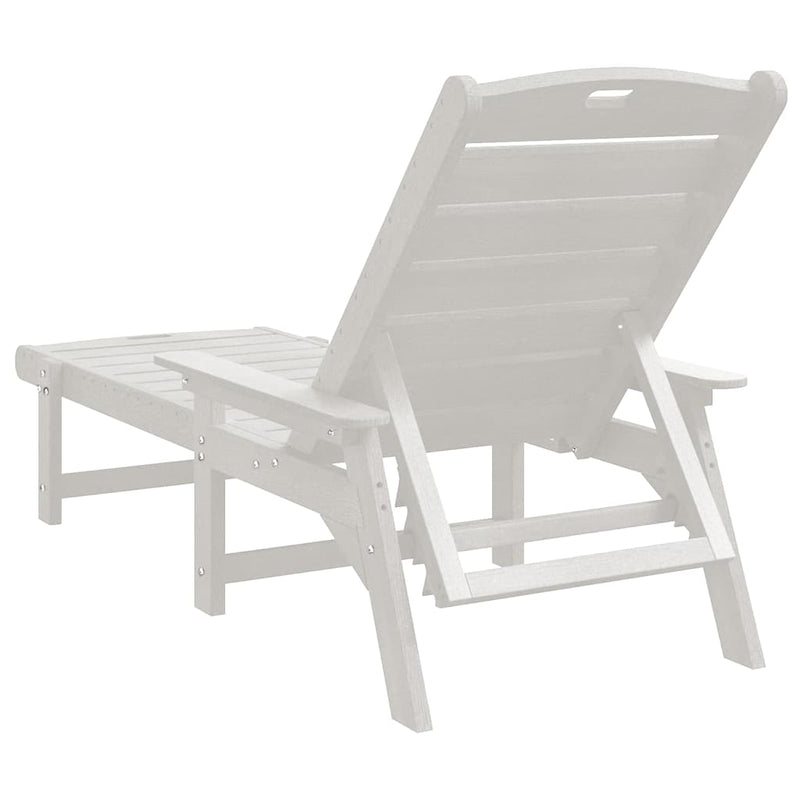 vidaXL Kerti pihenő bútor 2 pcs Fehér 53 x 195.5 x 30 cm Polietilén