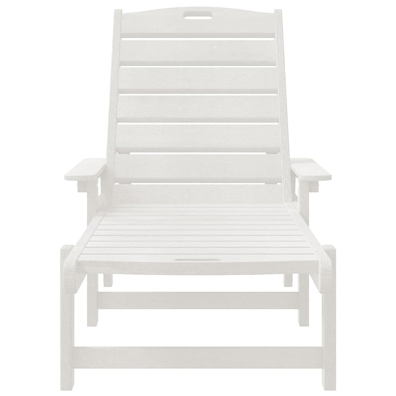 vidaXL Kerti pihenő bútor 2 pcs Fehér 53 x 195.5 x 30 cm Polietilén