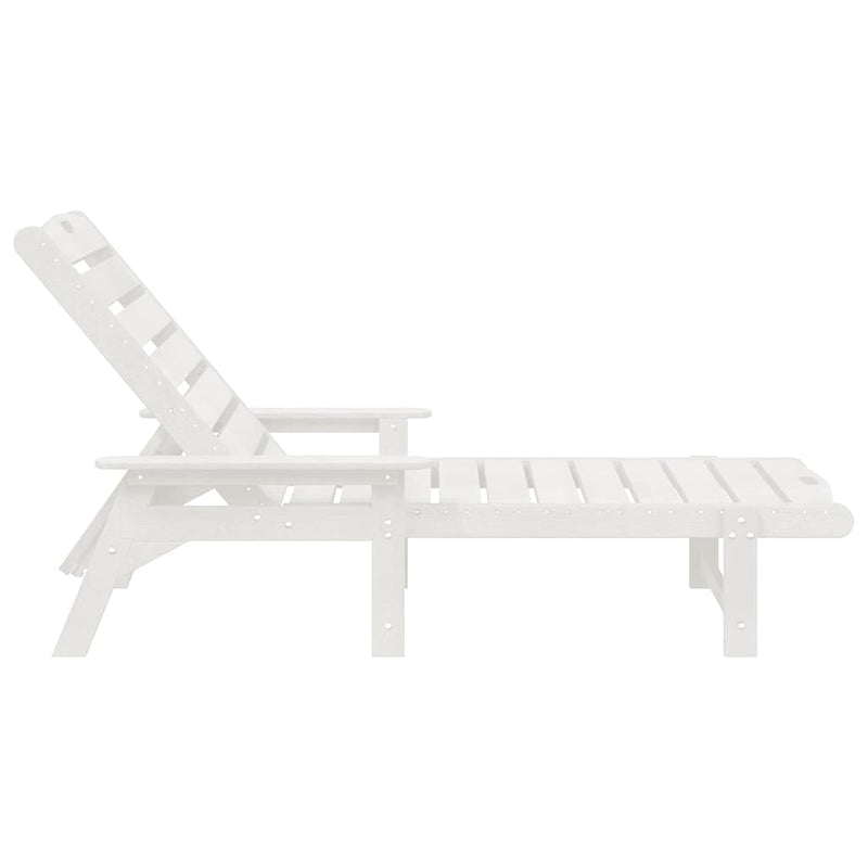 vidaXL Kerti pihenő bútor 2 pcs Fehér 53 x 195.5 x 30 cm Polietilén