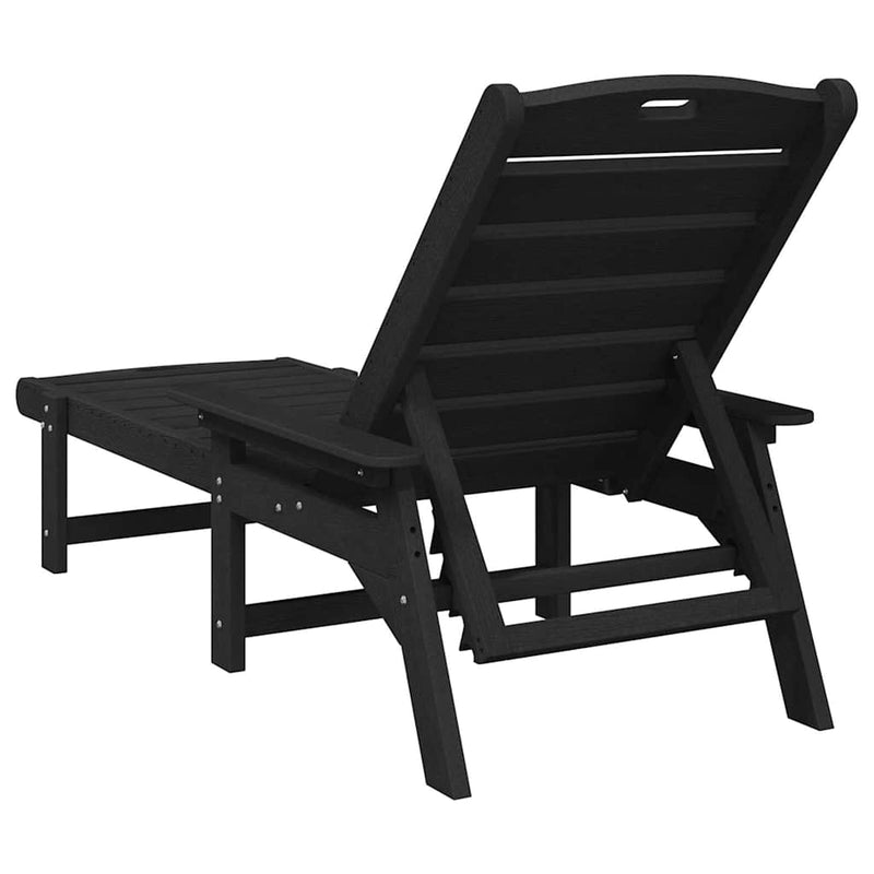 vidaXL Kerti pihenő bútor 2 pcs Fekete 53 x 195.5 x 30 cm Polietilén