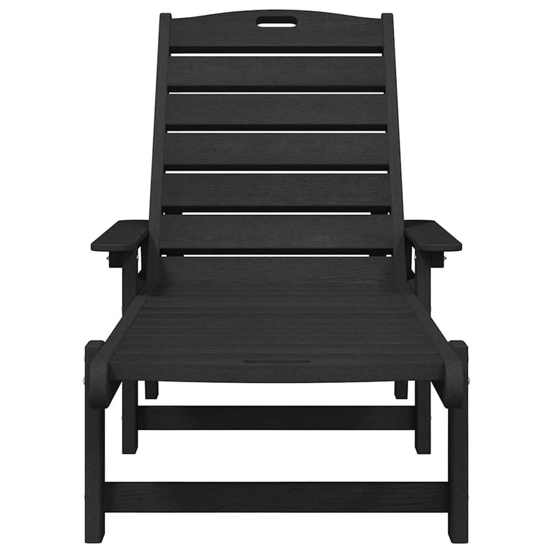 vidaXL Kerti pihenő bútor 2 pcs Fekete 53 x 195.5 x 30 cm Polietilén
