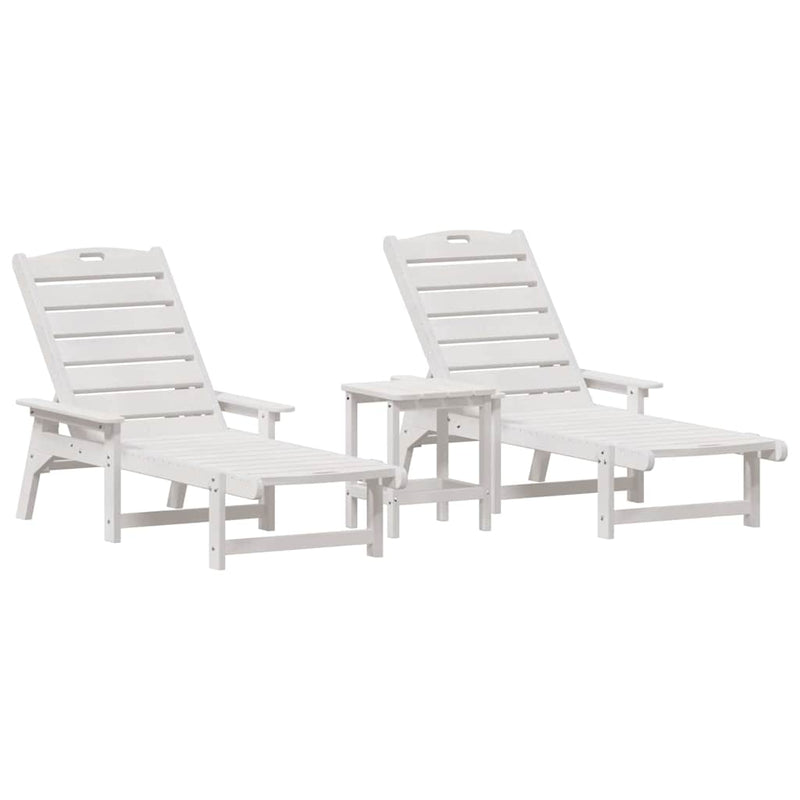 vidaXL Kerti pihenő bútor 3 pcs Fehér 38 x 38 x 46cm Polietilén