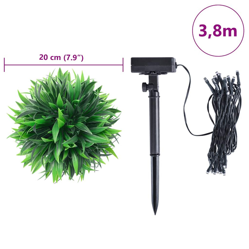 vidaXL 2 db zöld mesterséges boxwood gömbök LED fényekkel 20 cm