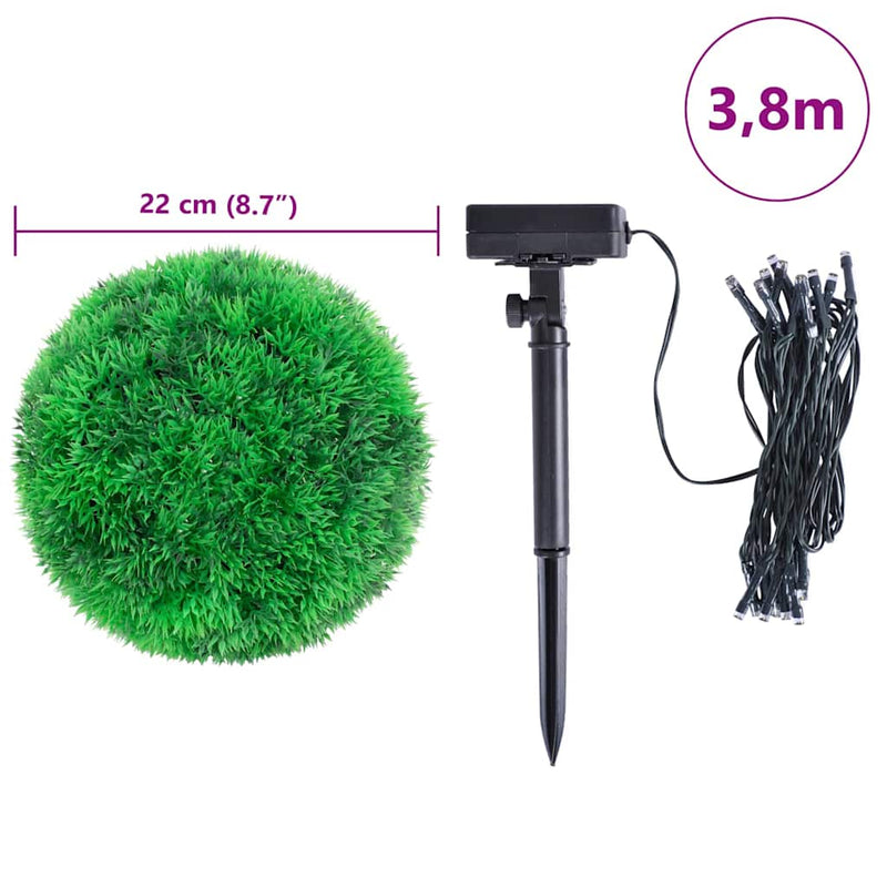 vidaXL 2 db zöld mesterséges boxwood gömbök LED fényekkel 22 cm