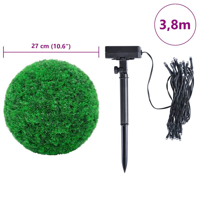 vidaXL 2 db zöld mesterséges boxwood gömbök LED fényekkel 27 cm