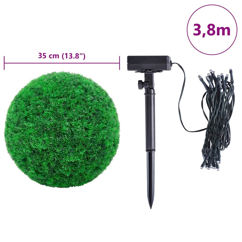 vidaXL 2 db zöld mesterséges boxwood gömbök LED fényekkel 35 cm