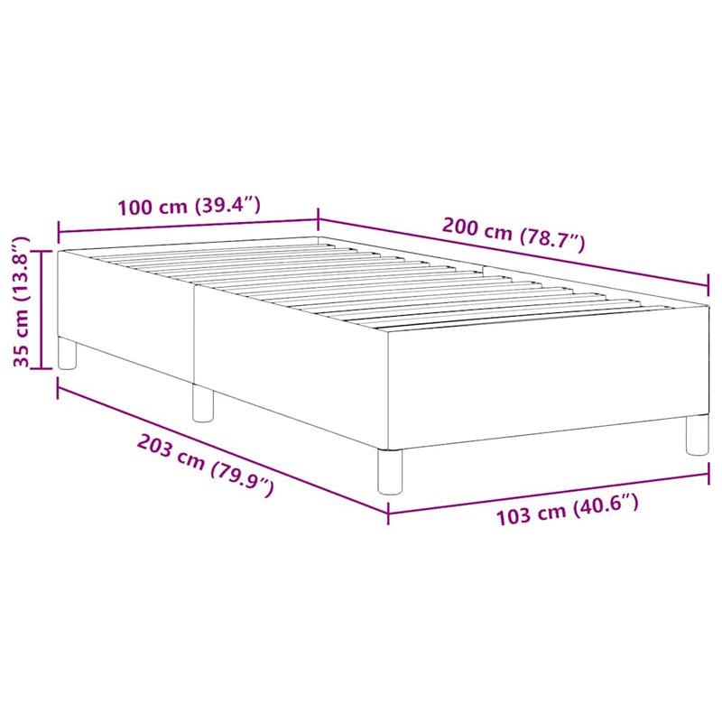 vidaXL Ágykeret Szürke zöld 100 x 200 cm Bársony anyag