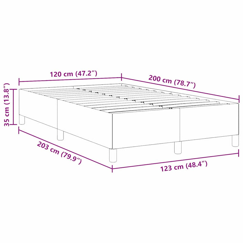 vidaXL Ágykeret Kék 120 x 200 cm Bársony anyag