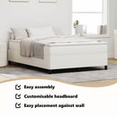 vidaXL Boxrugós ágy Krémszínű 140 x 190 cm Bársonyos szövet