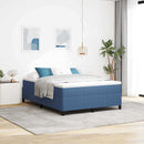 vidaXL Boxrugós ágy Kék 140 x 190 cm Bársonyos szövet