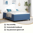 vidaXL Boxrugós ágy Kék 140 x 190 cm Bársonyos szövet